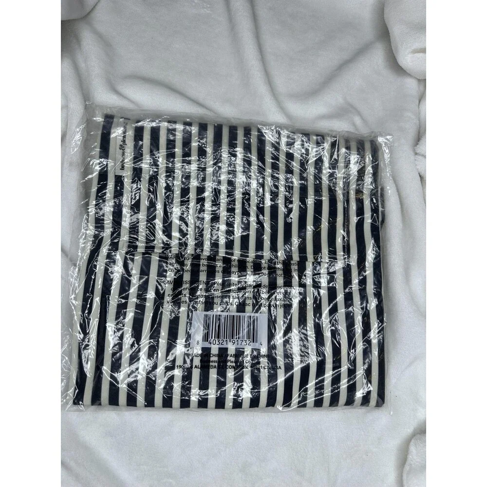 Business & Pleasure Co. Striped Picnic Blanket Foldable Blue White Outdoor